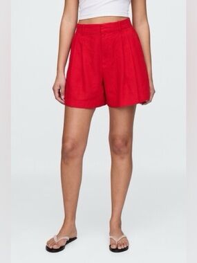 New GAP 365 High Rise Linen-blend Short Size Small Preppy Tailored Casual